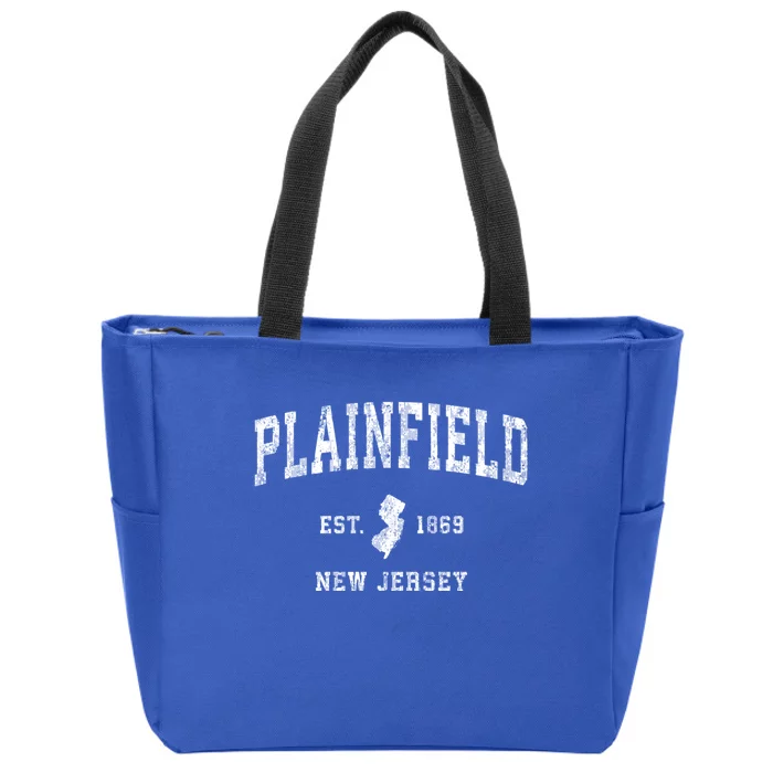 Plainfield New Jersey Nj Vintage Athletic Sports Zip Tote Bag