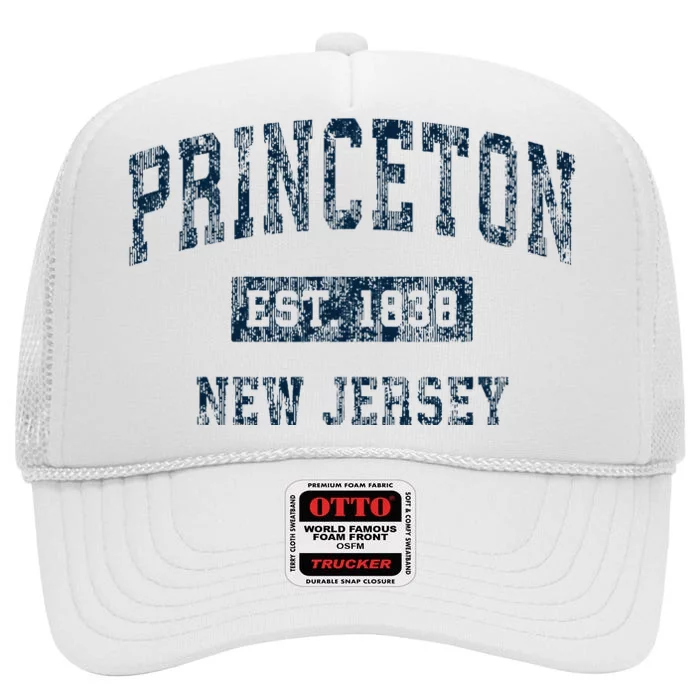 Princeton New Jersey Nj Vintage Sports Design High Crown Mesh Trucker Hat