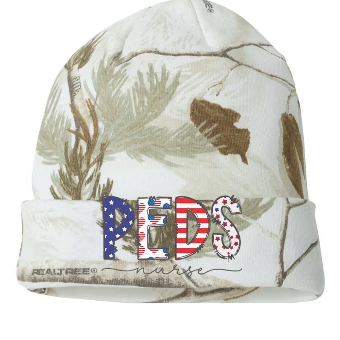 Peds Nurse July 4th Pediatric Nurse Happy Independence Day Kati - 12in Camo Beanie