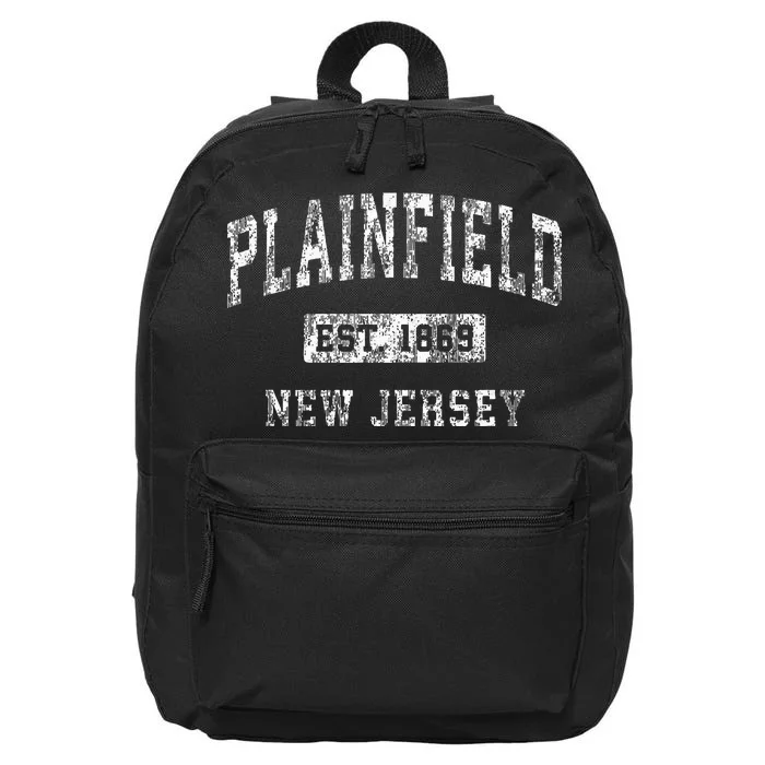 Plainfield New Jersey Nj Vintage Established Sports 16 in Basic Backpack