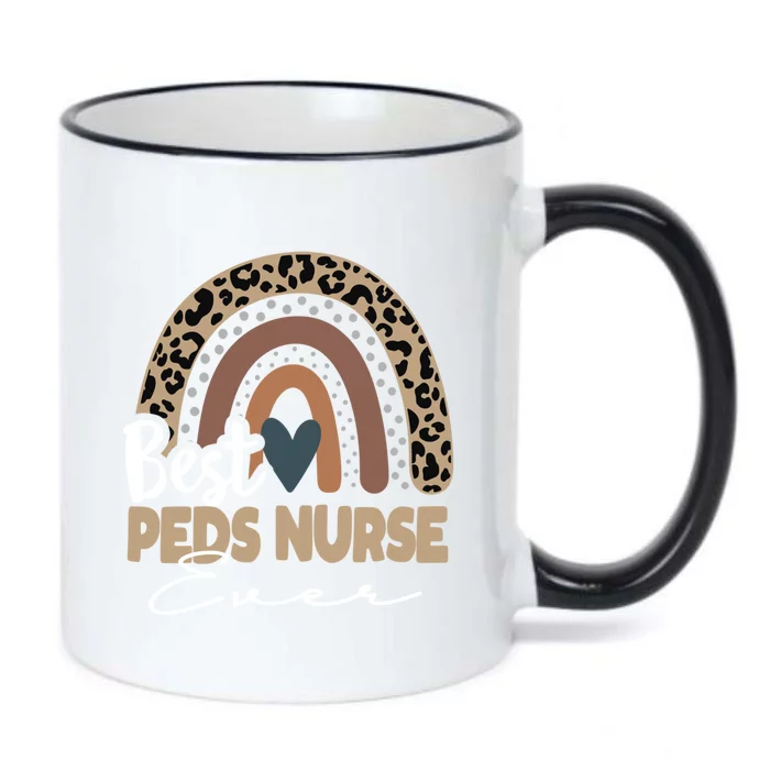 Peds Nurse Leopard Rainbow Pediatric Registered Nurse Prn Gift Black Color Changing Mug