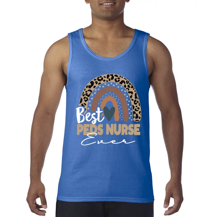 Peds Nurse Leopard Rainbow Pediatric Registered Nurse Prn Gift Tank Top