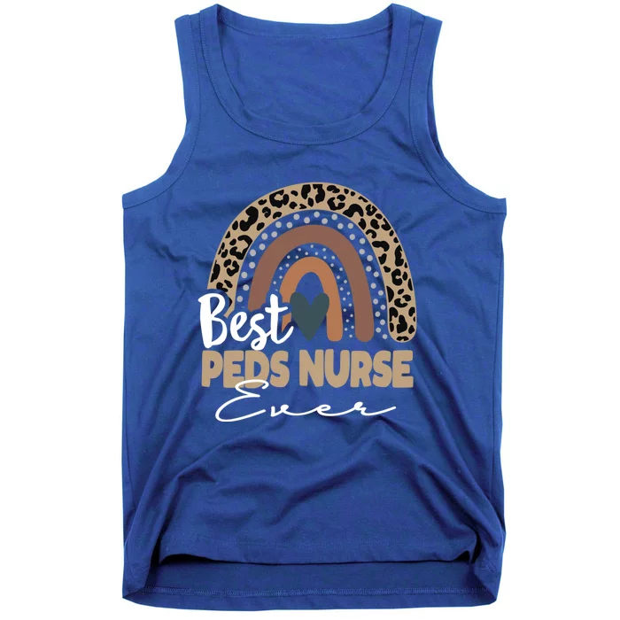 Peds Nurse Leopard Rainbow Pediatric Registered Nurse Prn Gift Tank Top