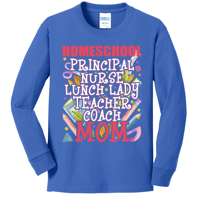 Principal Nurse Lunch Lady Teacher Coach Homeschool Mom Great Gift Kids Long Sleeve Shirt