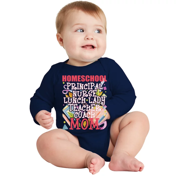 Principal Nurse Lunch Lady Teacher Coach Homeschool Mom Great Gift Baby Long Sleeve Bodysuit