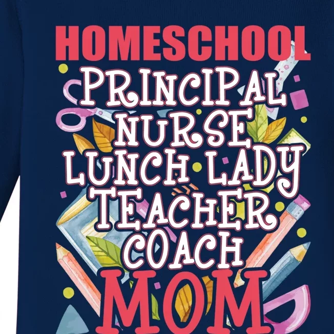 Principal Nurse Lunch Lady Teacher Coach Homeschool Mom Great Gift Baby Long Sleeve Bodysuit