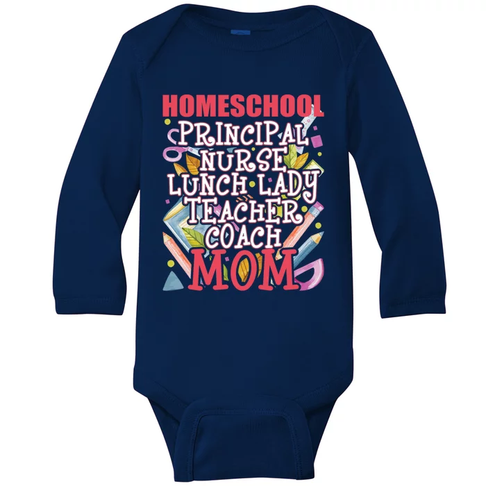 Principal Nurse Lunch Lady Teacher Coach Homeschool Mom Great Gift Baby Long Sleeve Bodysuit