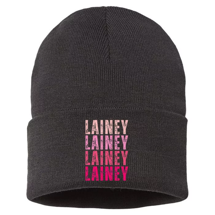 Personalized Name Lainey I Love Lainey Vintage Sustainable Knit Beanie