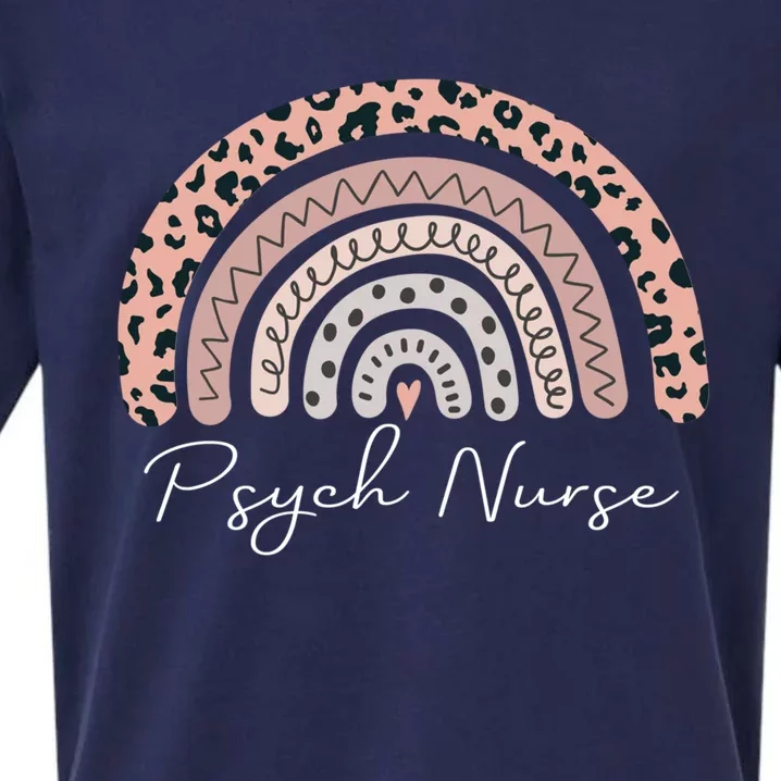 Psych Nurse Leopard Pattern Rainbow Gift Sueded Cloud Jersey T-Shirt