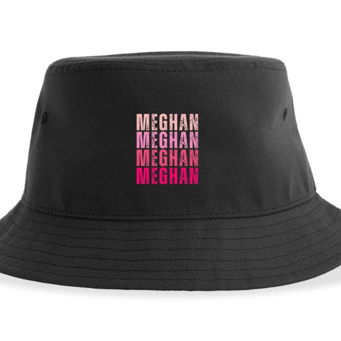 Personalized Name Meghan I Love Meghan Vintage 70S Sustainable Bucket Hat