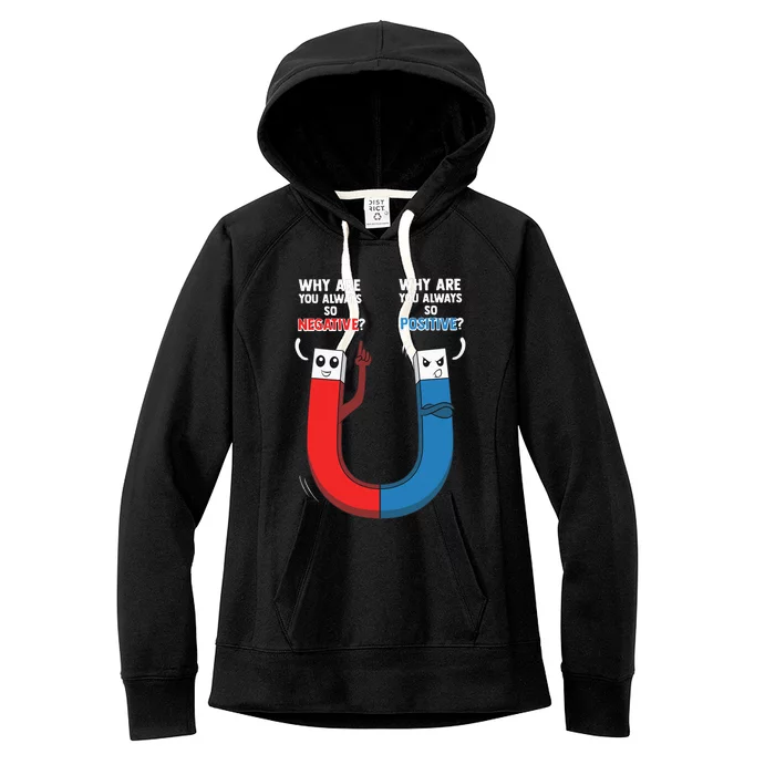 Positive Negative Magnet Science Chemistry Geek Nerd Women's Fleece Hoodie