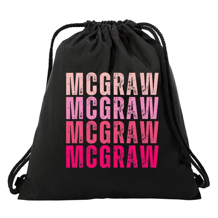 Personalized Name Mcgraw I Love Mcgraw Vintage Drawstring Bag