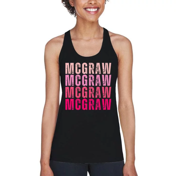 Personalized Name Mcgraw I Love Mcgraw Vintage Women's Racerback Tank