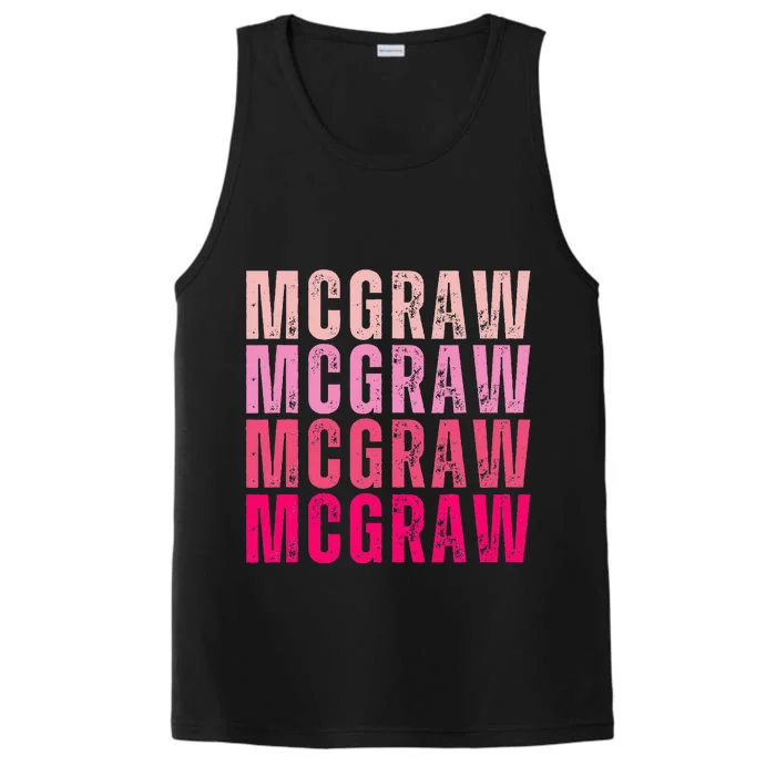 Personalized Name Mcgraw I Love Mcgraw Vintage Performance Tank