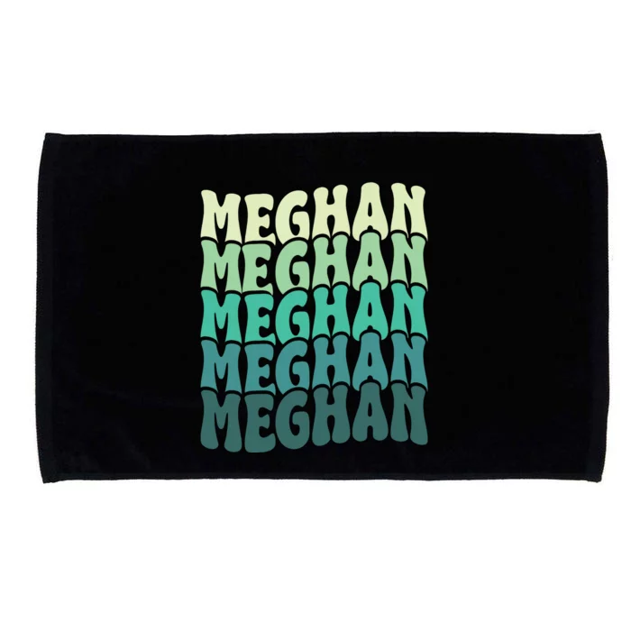 Personalized Name Meghan I Love Meghan Groovy 80S Microfiber Hand Towel