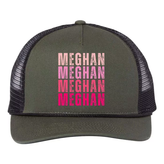 Personalized Name Meghan I Love Meghan Retro Rope Trucker Hat Cap