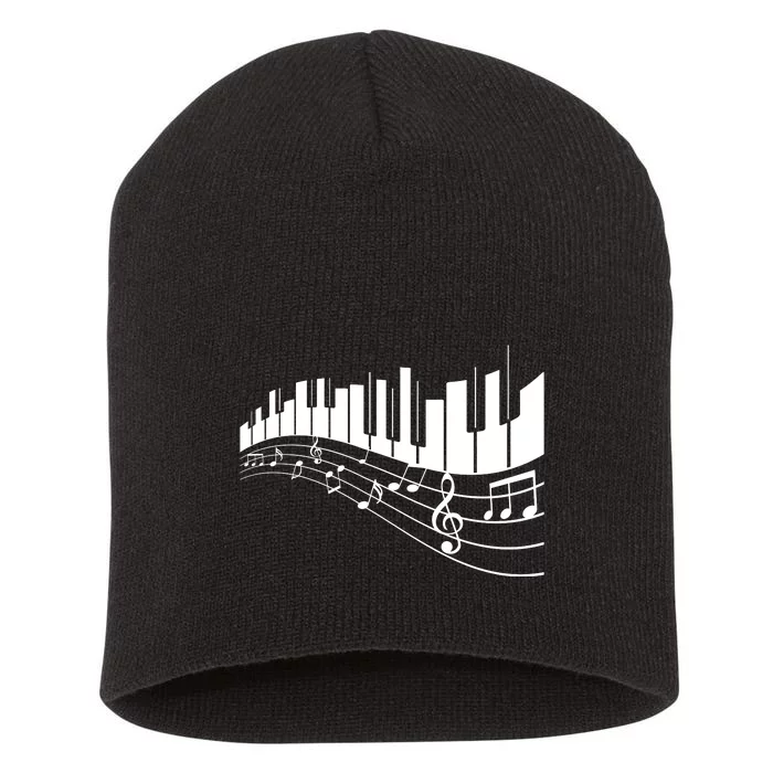 Piano Notes Musical Short Acrylic Beanie