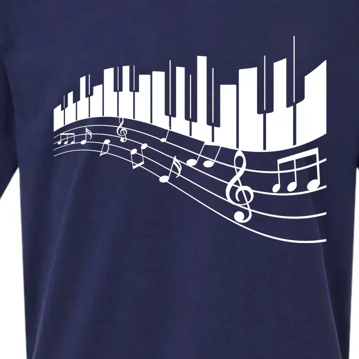 Piano Notes Musical Sueded Cloud Jersey T-Shirt