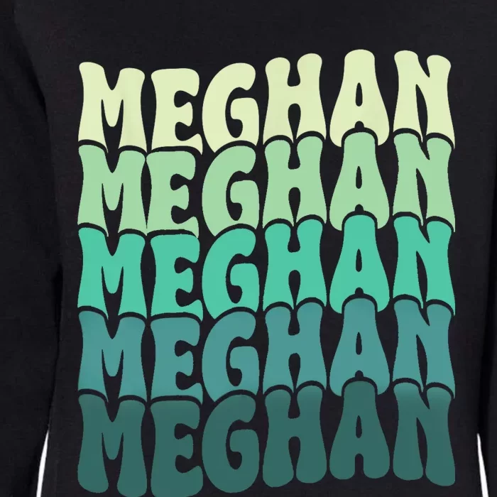 Personalized Name Meghan I Love Meghan Groovy 80S Womens California Wash Sweatshirt