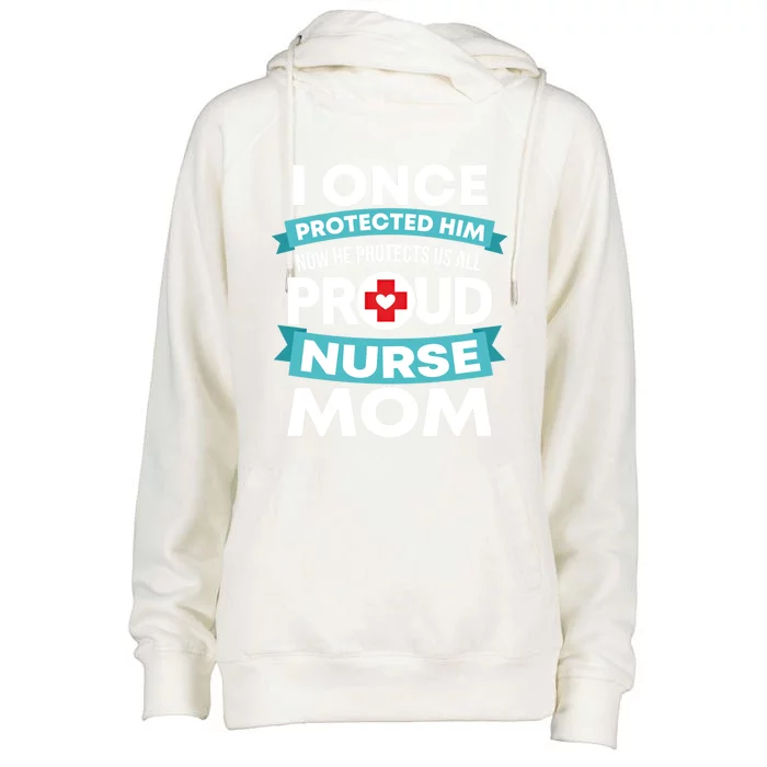 Proud Nurse Mom Support Rn Son Gift Womens Funnel Neck Pullover Hood