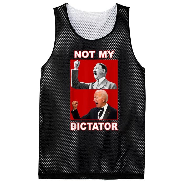 PedoHitler Not My Dictator Funny Anti Joe Biden Mesh Reversible Basketball Jersey Tank