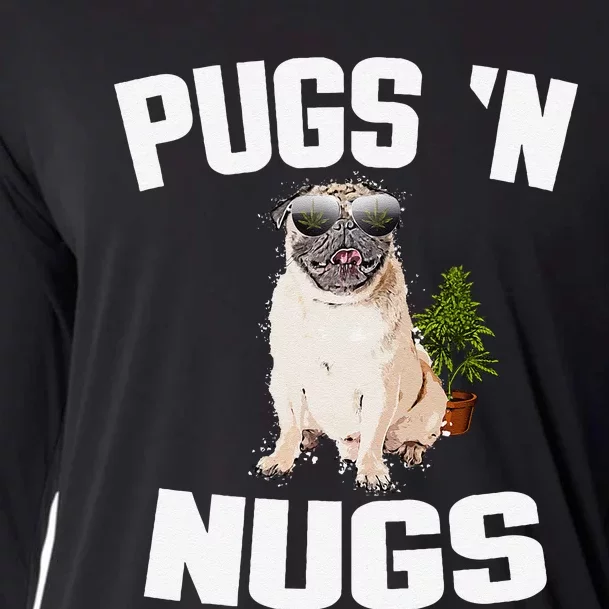 Pugs ´N Nugs Cannabis Pot Weed Smoking Smoke Hash Cooling Performance Long Sleeve Crew