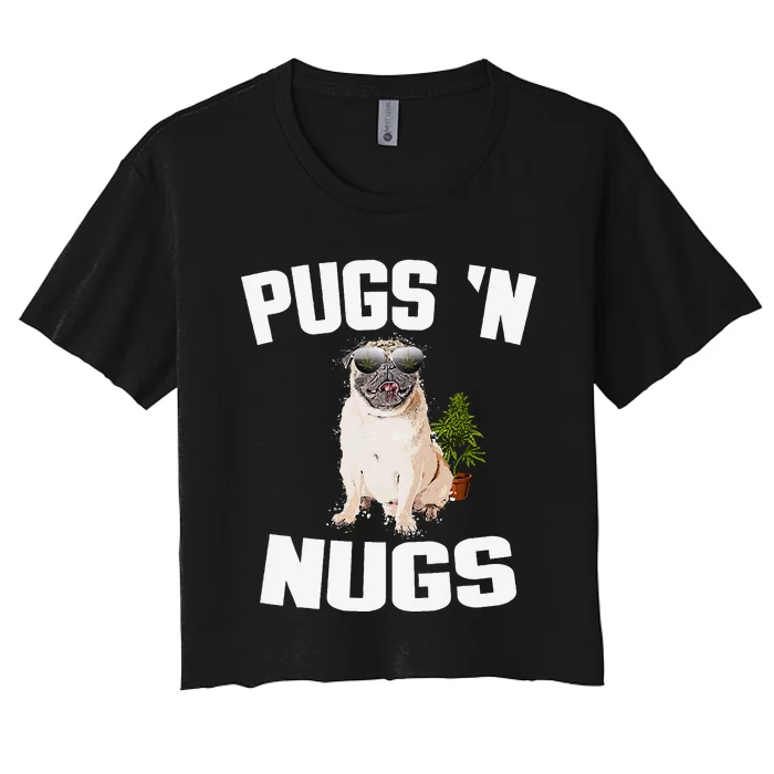 Pugs ´N Nugs Cannabis Pot Weed Smoking Smoke Hash Women's Crop Top Tee