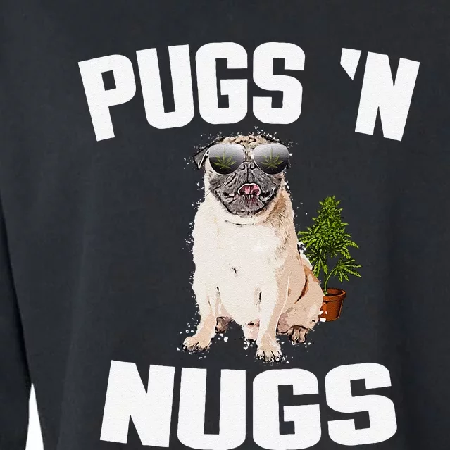 Pugs ´N Nugs Cannabis Pot Weed Smoking Smoke Hash Cropped Pullover Crew