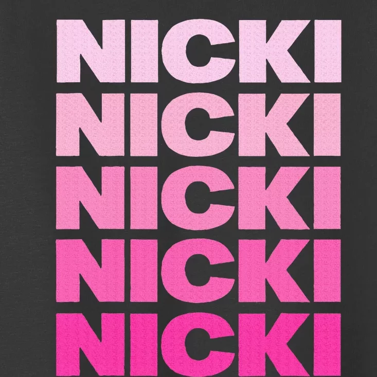 Personalized Name Nicki I Love Nicki Pink Toddler T-Shirt