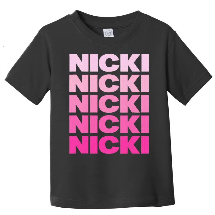 Personalized Name Nicki I Love Nicki Pink Toddler T-Shirt