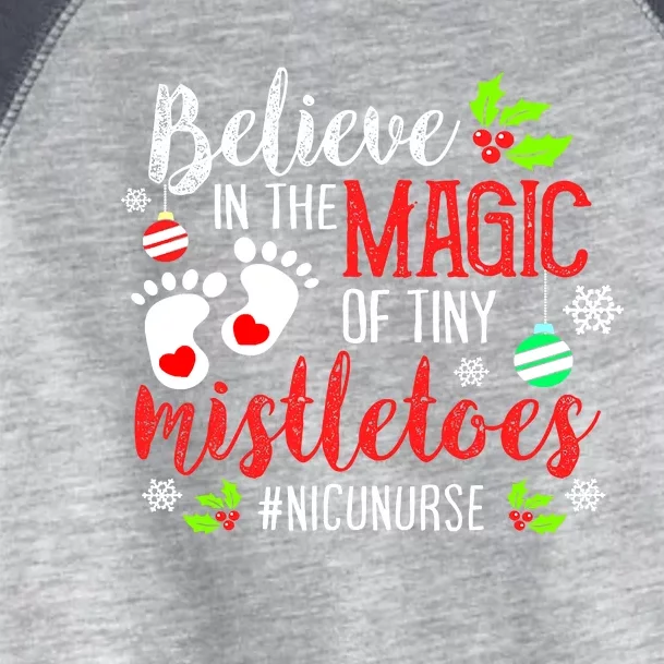 PEDS NICU Nurse Believin Magic Of Tiny Mistletoe Christmas Toddler Fine Jersey T-Shirt