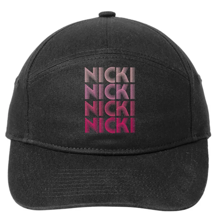 Personalized Name Nicki I Love Nicki Retro 7-Panel Snapback Hat