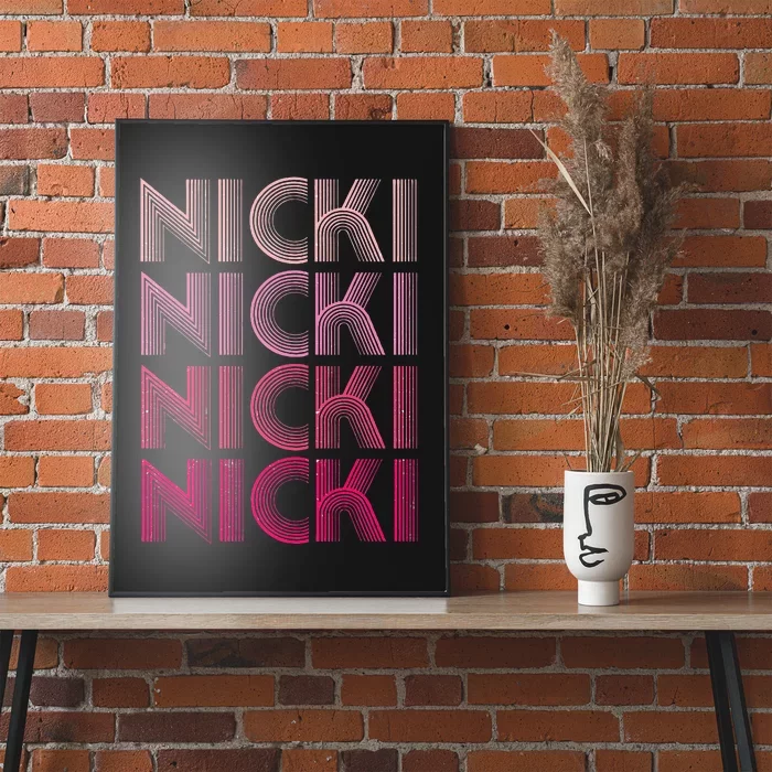 Personalized Name Nicki I Love Nicki Retro Poster