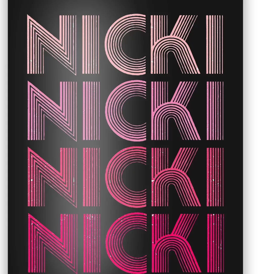 Personalized Name Nicki I Love Nicki Retro Poster