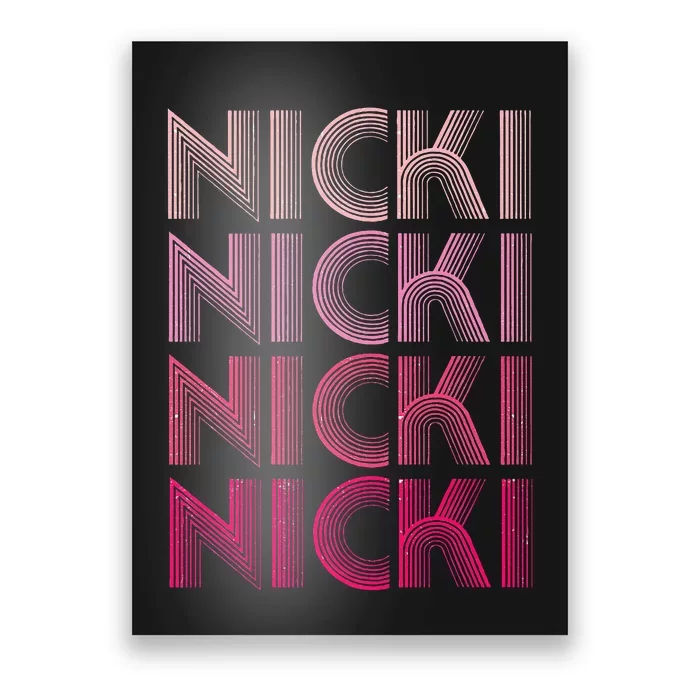 Personalized Name Nicki I Love Nicki Retro Poster