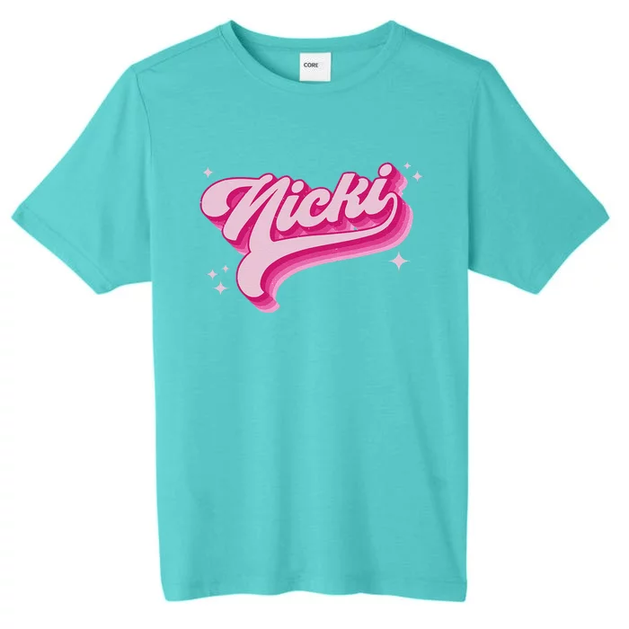 Personalized Name Nicki I Love Nicki Groovy Gift ChromaSoft Performance T-Shirt