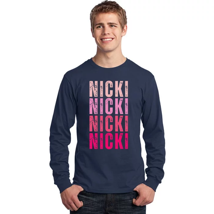 Personalized Name Nicki I Love Nicki Vintage Tall Long Sleeve T-Shirt