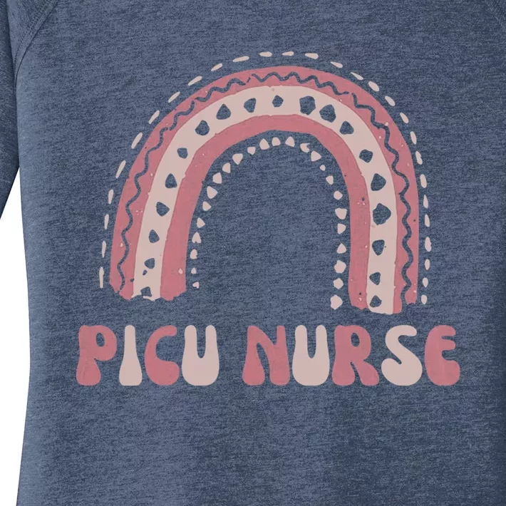 Picu Nurse Nursing Rainbow Pediatric Intensive Care Unit Funny Gift Women's Perfect Tri Tunic Long Sleeve Shirt