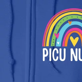 Picu Nurse Nursing Rainbow Pediatric Intensive Care Unit Gift Full Zip Hoodie