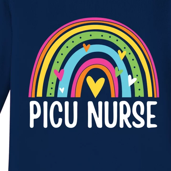 Picu Nurse Nursing Rainbow Pediatric Intensive Care Unit Gift Baby Long Sleeve Bodysuit