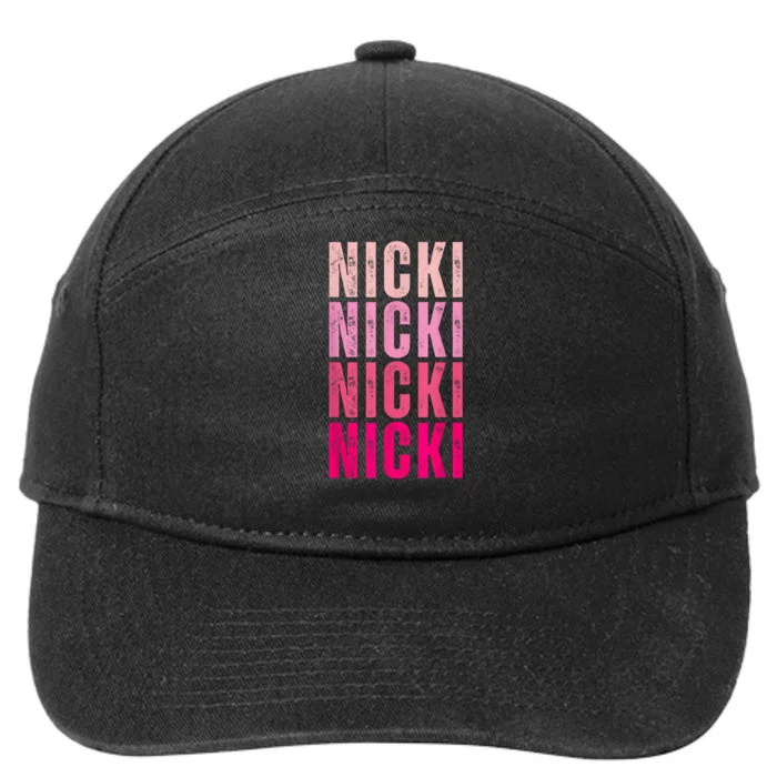 Personalized Name Nicki I Love Nicki Vintage 7-Panel Snapback Hat