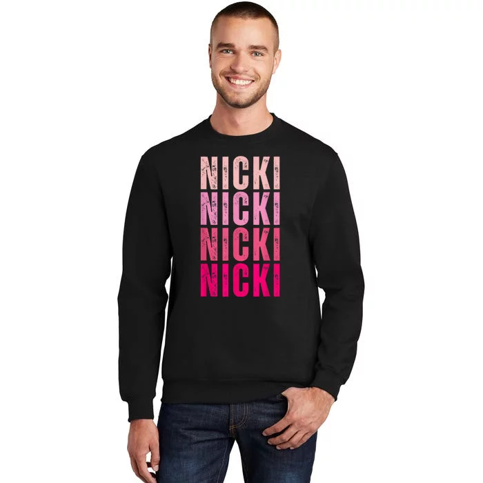 Personalized Name Nicki I Love Nicki Vintage Tall Sweatshirt