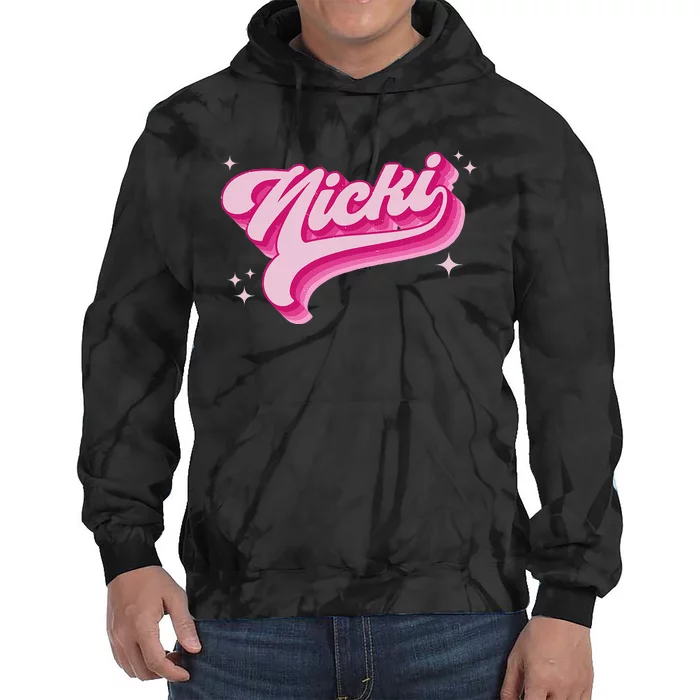 Personalized Name Nicki I Love Nicki Groovy Gift Tie Dye Hoodie