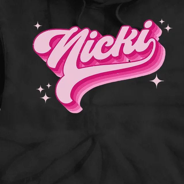 Personalized Name Nicki I Love Nicki Groovy Gift Tie Dye Hoodie