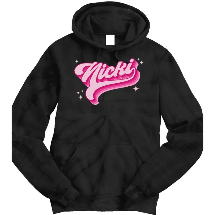 Personalized Name Nicki I Love Nicki Groovy Gift Tie Dye Hoodie