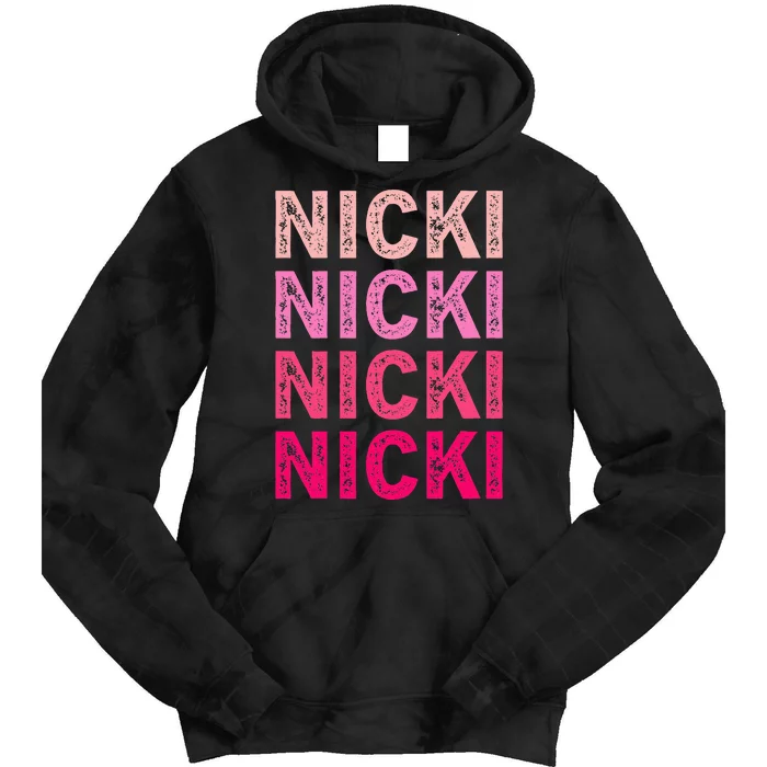 Personalized Name Nicki I Love Nicki Tie Dye Hoodie