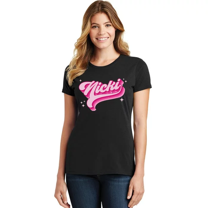 Personalized Name Nicki I Love Nicki Groovy Gift Women's T-Shirt