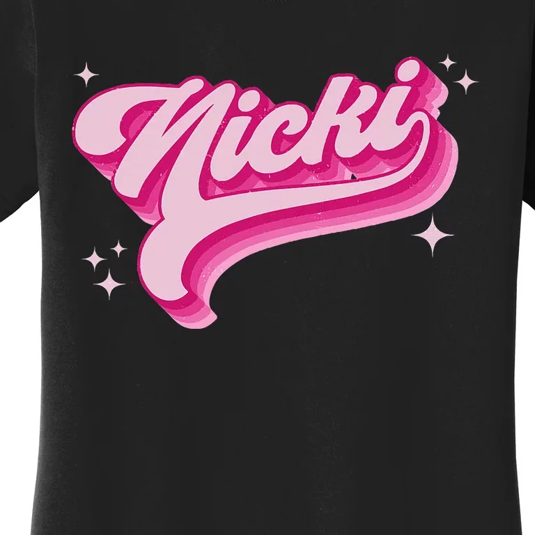 Personalized Name Nicki I Love Nicki Groovy Gift Women's T-Shirt