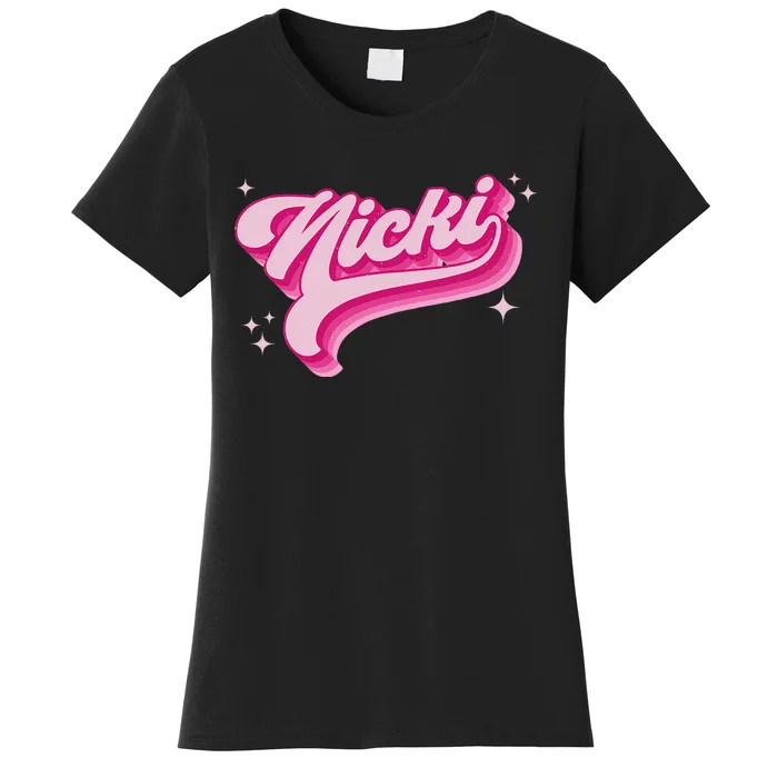 Personalized Name Nicki I Love Nicki Groovy Gift Women's T-Shirt