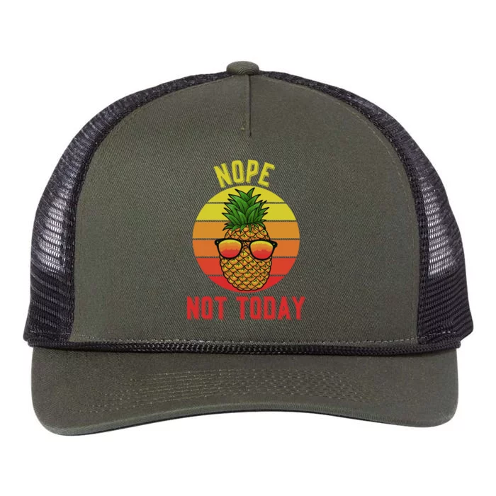 Pineapple Nope Not Today Vintage Funny Gift Retro Rope Trucker Hat Cap